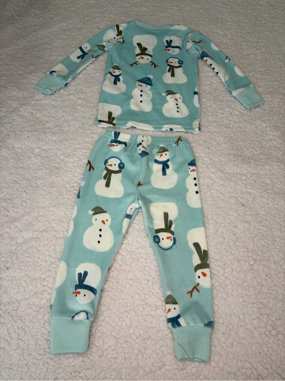 Kids Snowman Pajama Set - Light Blue 12Month